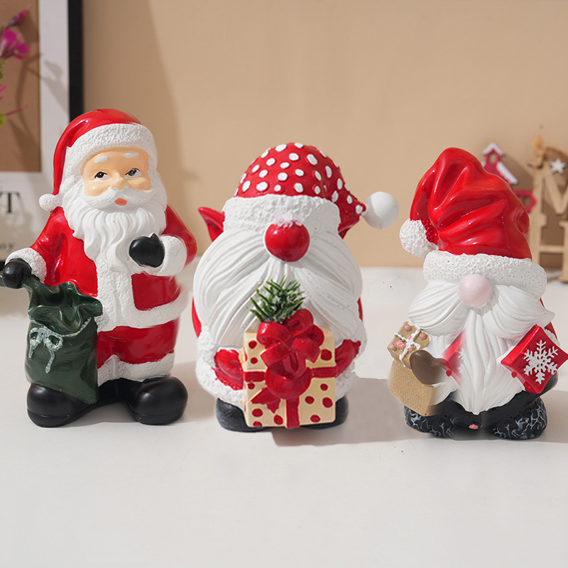 Vintage Collectible Santa - Ornement de noël en résine de