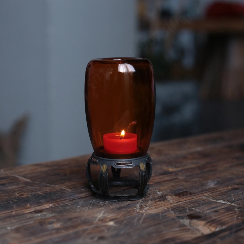 Collectible Vintage Lamps - Porte-bougie en verre vintage, décoration zen,