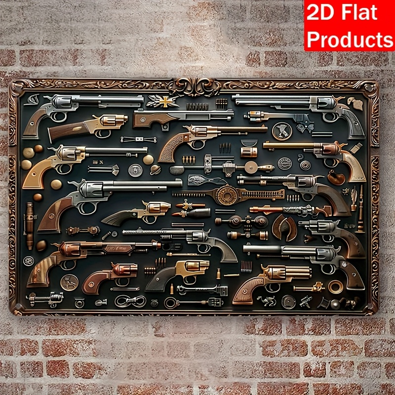Vintage Collectible Guns - 2026 [Plaque décorative métallique] Plaque décorative