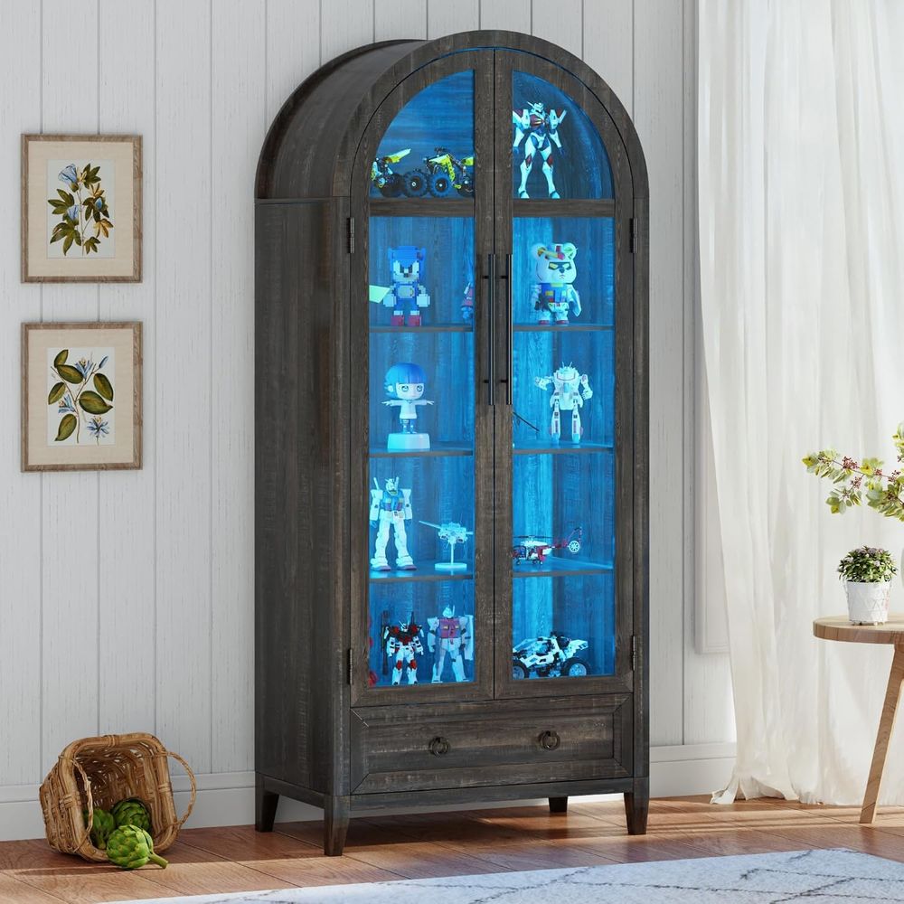 Vitrine en verre cintrée 73 av - Collectible & Vintage Dolls For Christmas avis et prix