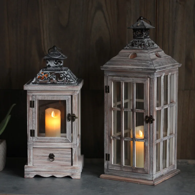 Lampe à vent en verre et bois  - Collectible Vintage Lamps avis et prix